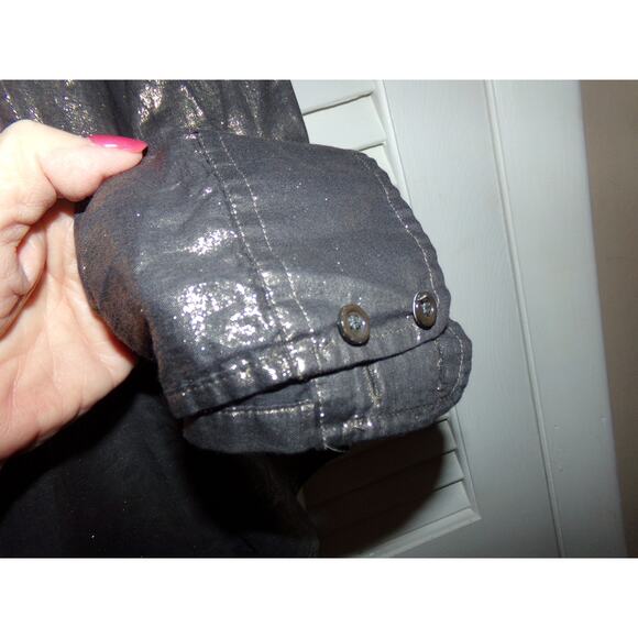 J Crew 100% cotton metallic button front blouse size 8 Excellent Beautiful - Picture 6 of 7